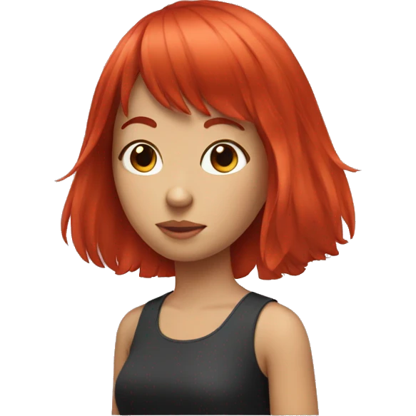 A girl with red hair and bangs emoji
