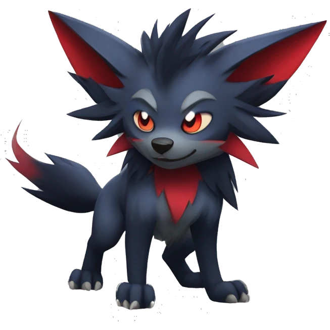 Cool Edgy Zorua-Zoroark-Mightyena full body emoji