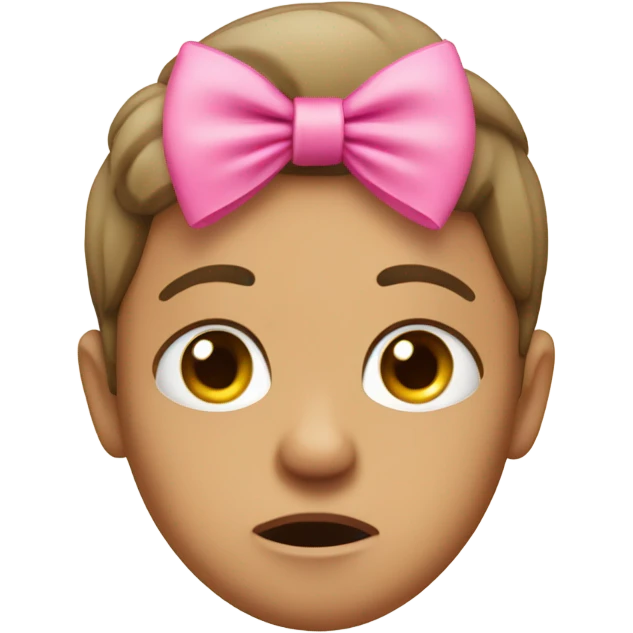 stressed out emoji with a pink bow emoji
