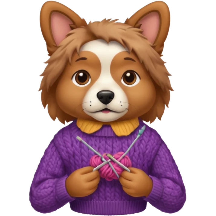dog knitting a sweater emoji