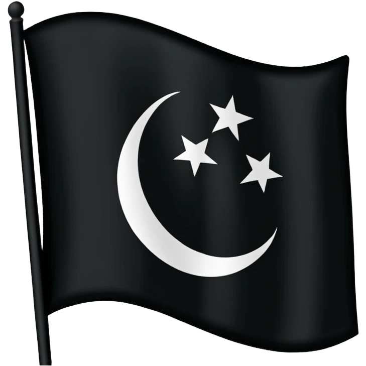 Lailaha illallah muhammadur rasool allah in arabic in black flag emoji