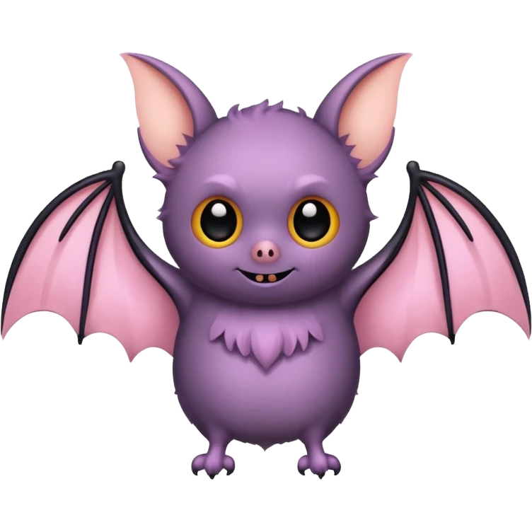 Halloween bat with soft pink wings emoji
