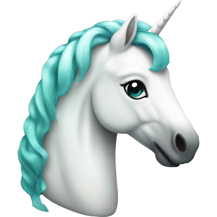 white and teal unicorn emoji