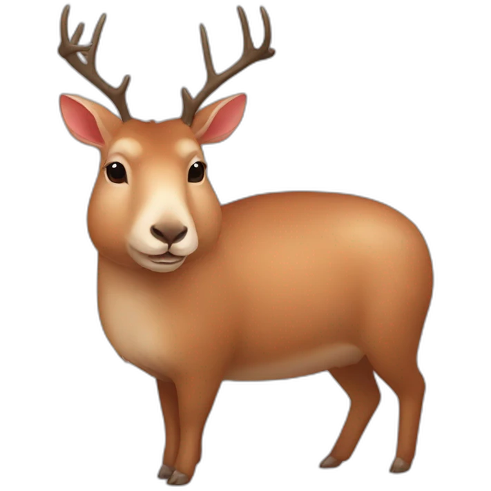 deer, capybara, and rose emoji