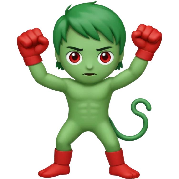 W or L has the appearance of two letters that are combined together, or next to each other. An eye is plastered on each letter, and are attached to legs. The W is green, while the L is red. W’s hand is curled tightly into a fist, and L’s hand is posed in an “L” shape. emoji