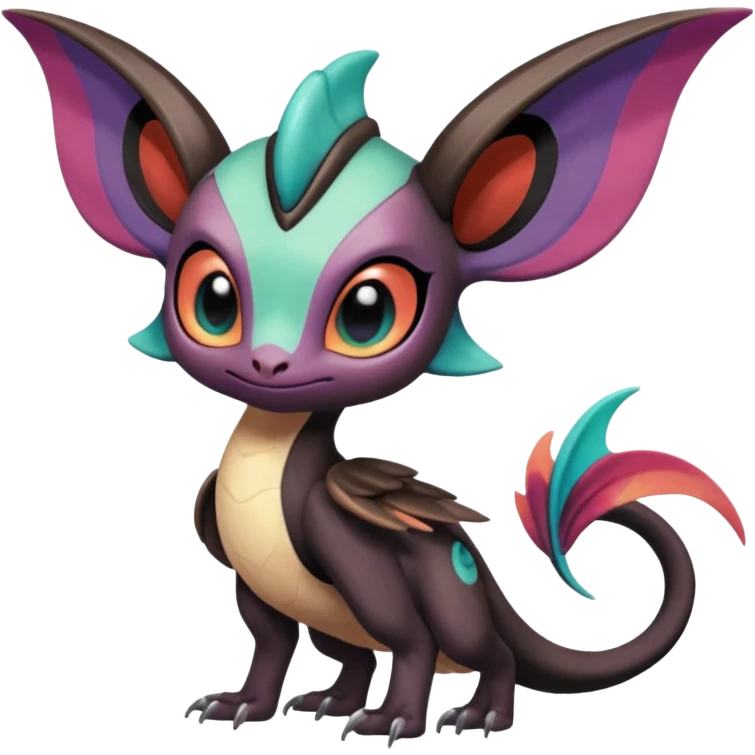 Shiny Cute Realistic Exotic Colorful Meloetta-Noivern-Stitch-Toothless-Fakémon-creature-hybrid emoji