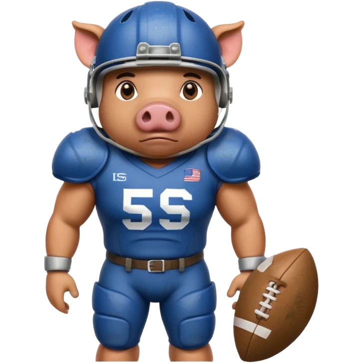 american football player pig emoji