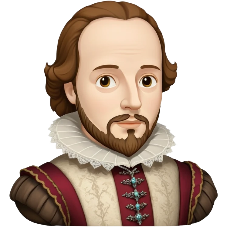 Shakespeare bust with Elizabethan era clothing emoji