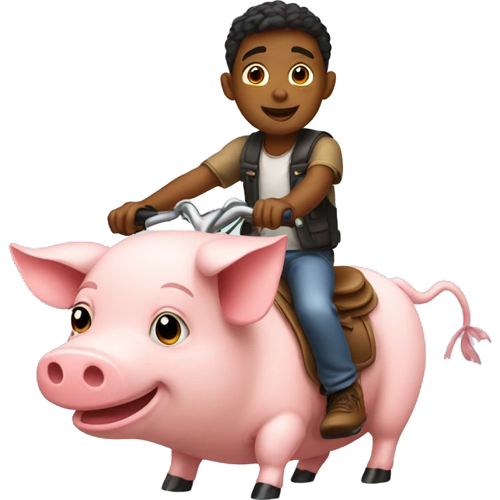 boy riding pig emoji