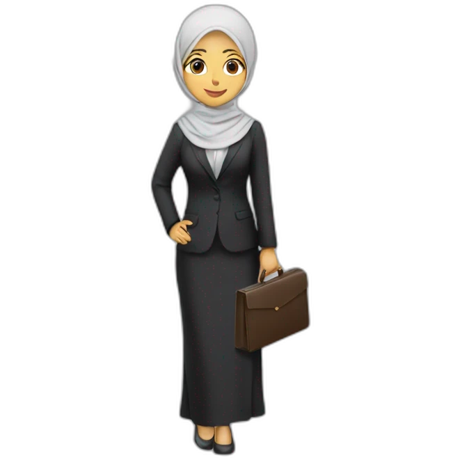 hijabi-asian-girl-lawyer-carrying-file emoji