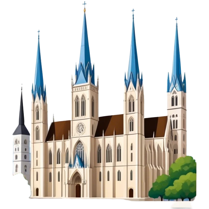 Zagreb Cathedral Landmark Emoji – Depicting its Gothic architecture and twin spires. emoji