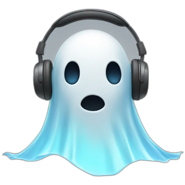 Ghost with headphones  emoji
