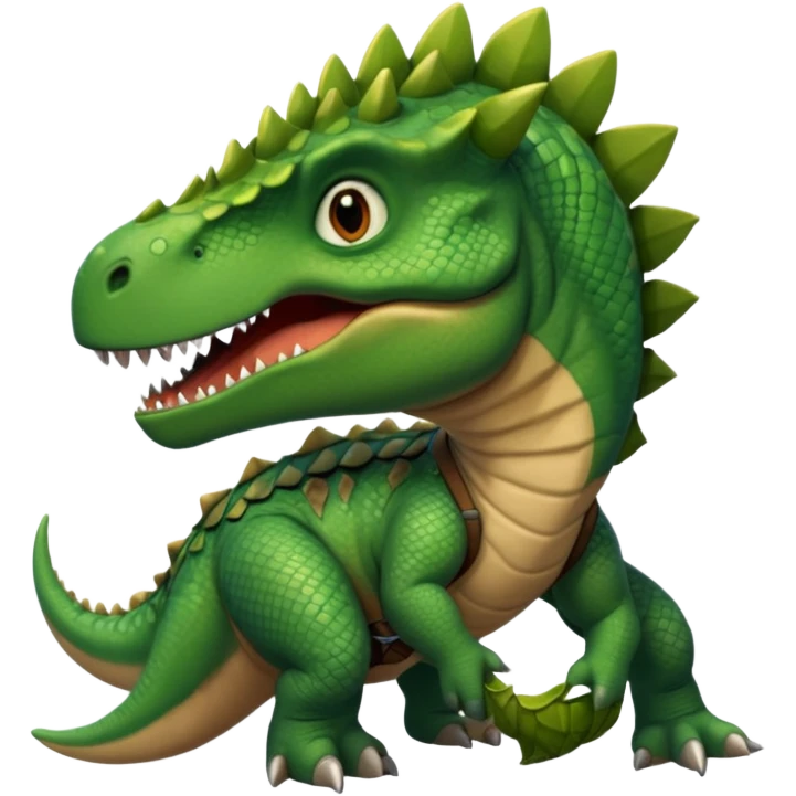Dinosaur in harness, portrait emoji