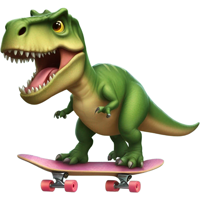 Trex on a skateboard emoji