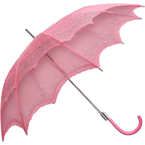 Vibrant pink laced umbrella with crystals emoji