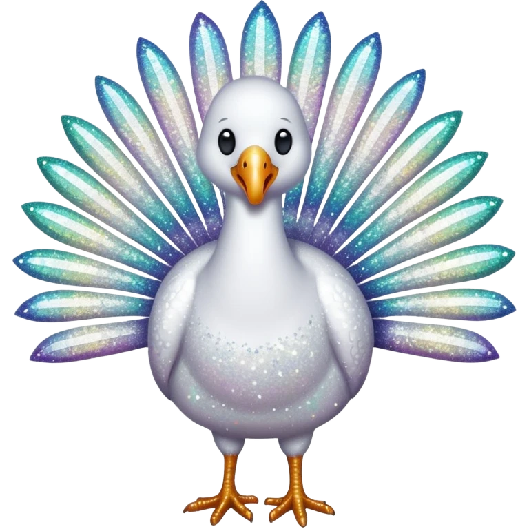 White glitter turkey emoji