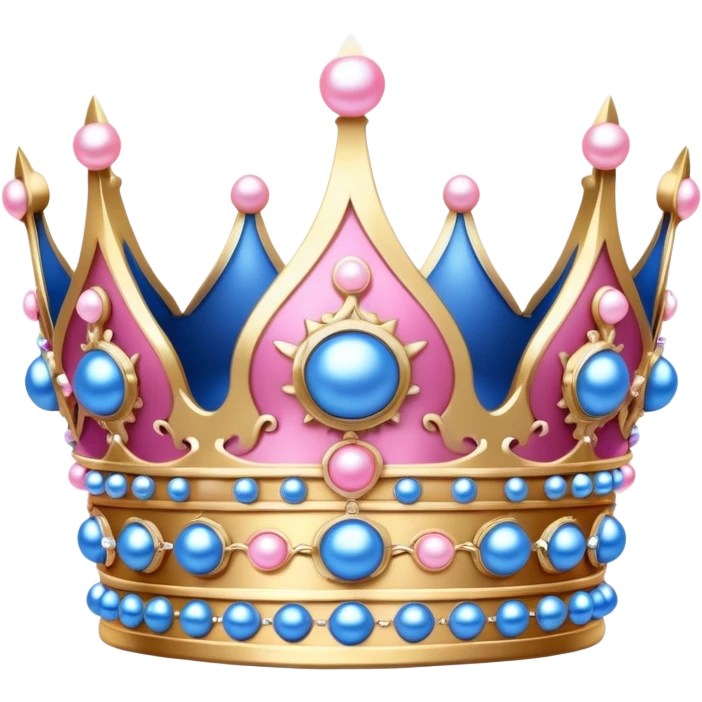 Round crown with blue and pink pearls  emoji