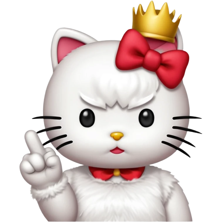 Hello kitty with middle finger  emoji