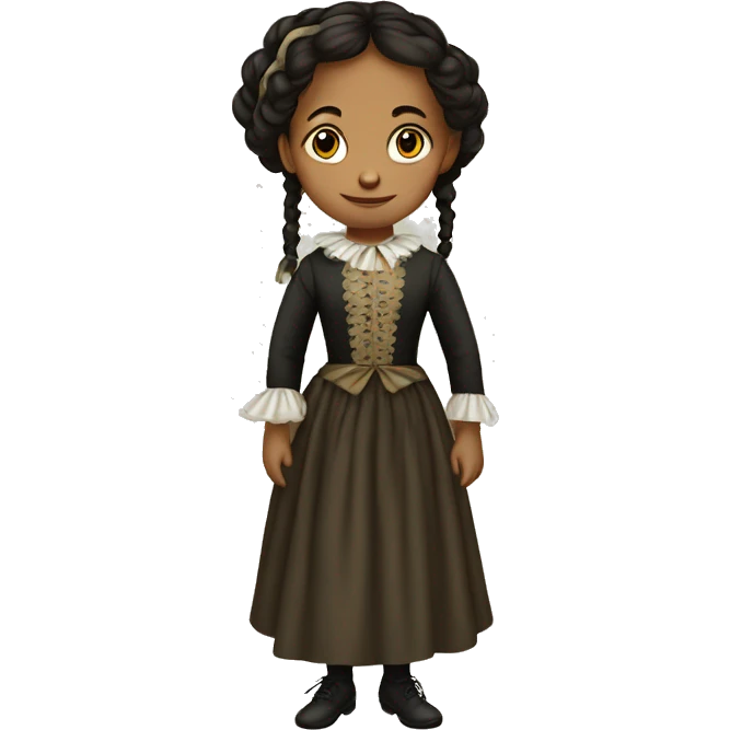 
young girl in 19th century costume emoji