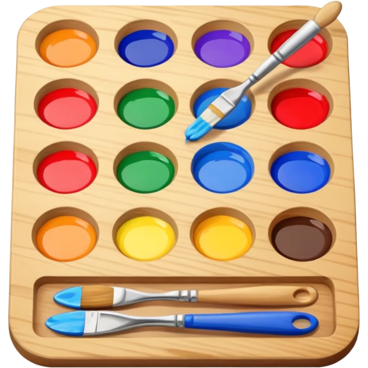 palette with colorful paints and a brush emoji