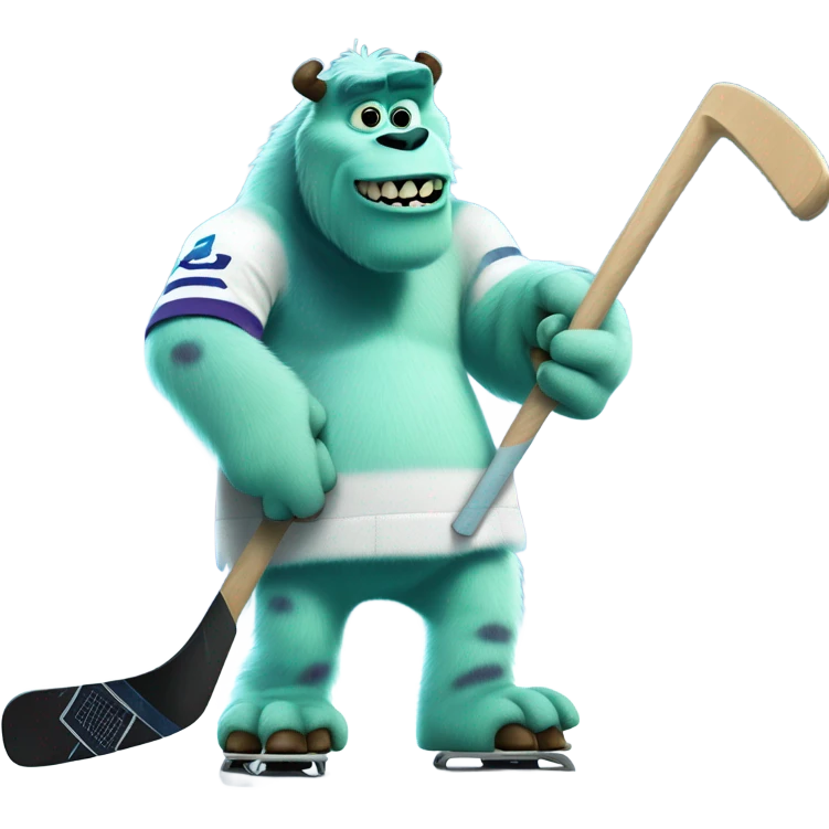 Sully from monsters inc playing hockey emoji