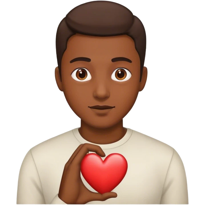man showing heart emoji