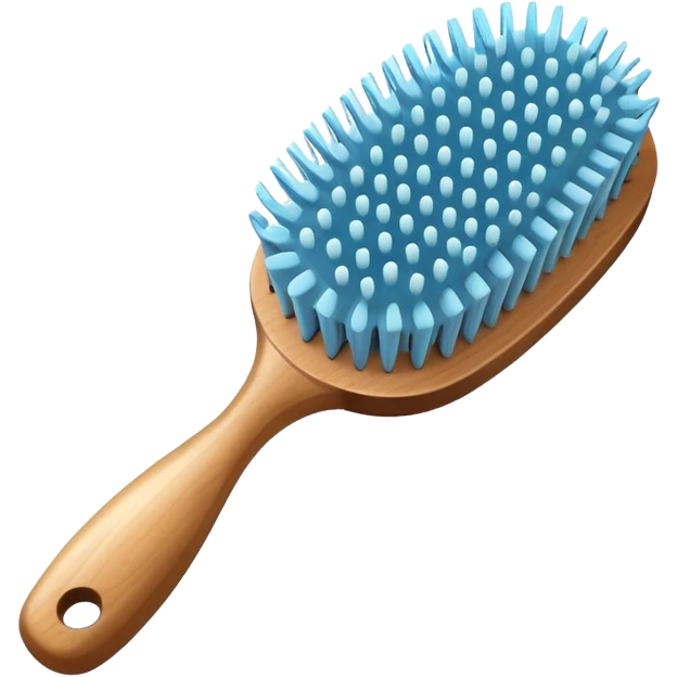 Light blue hairbrush, vintage, simple emoji