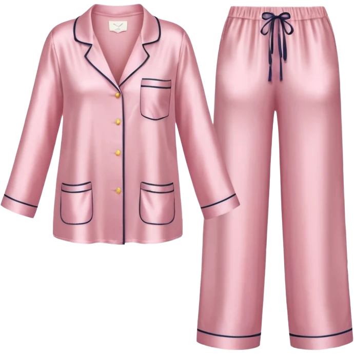 Light pink silk pyjamas set emoji