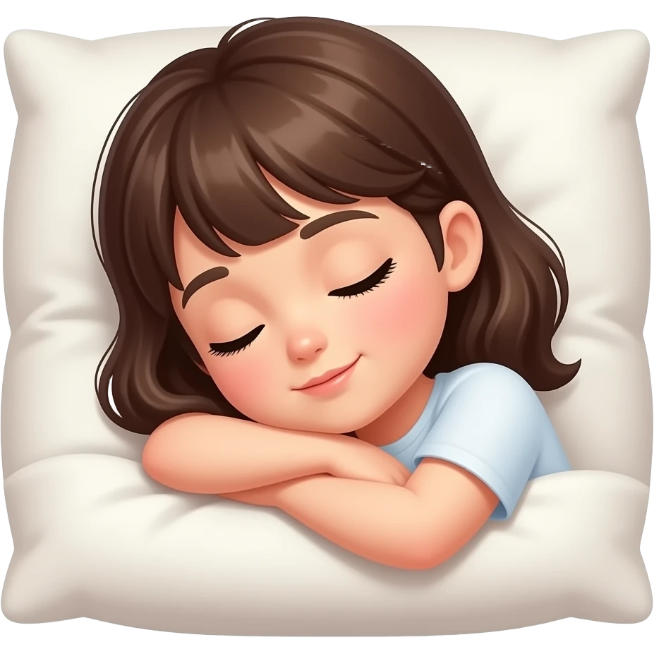 девушка лежит на подушке и спит emoji