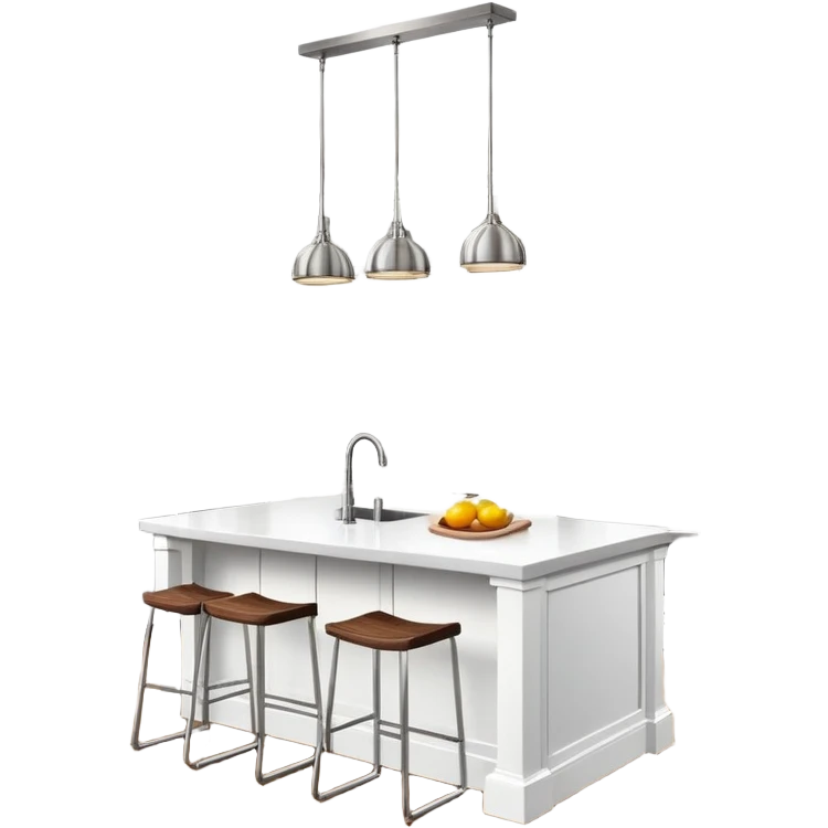 Modern kitchen with island and pendant lights emoji