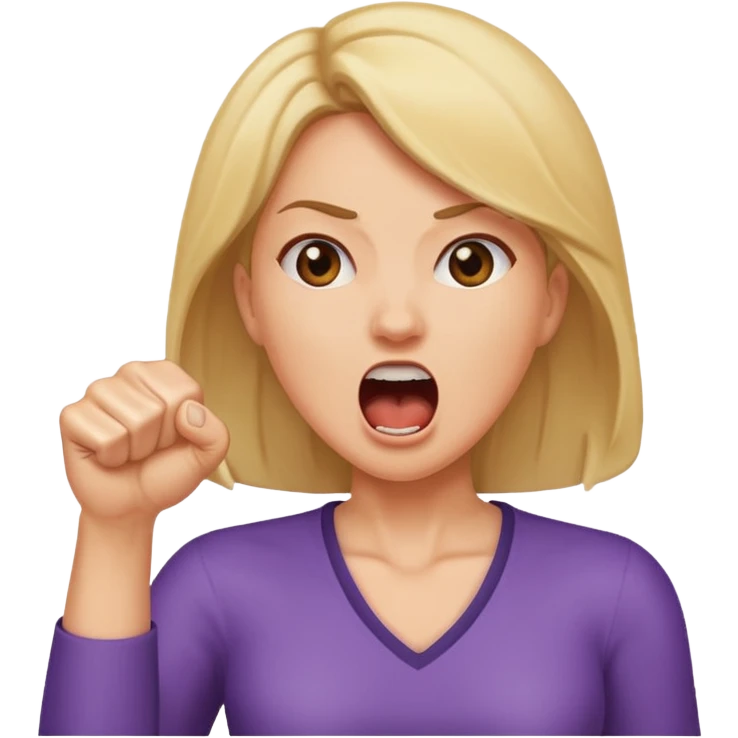 Woman screaming fist up emoji