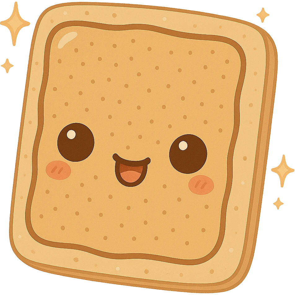 Lighten the colors of the chibi brown sugar cinnamon poptart a little bit, keeping the sparkles and transparent background. emoji