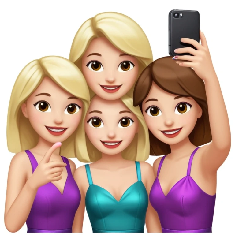 girls taking selfie in club emoji