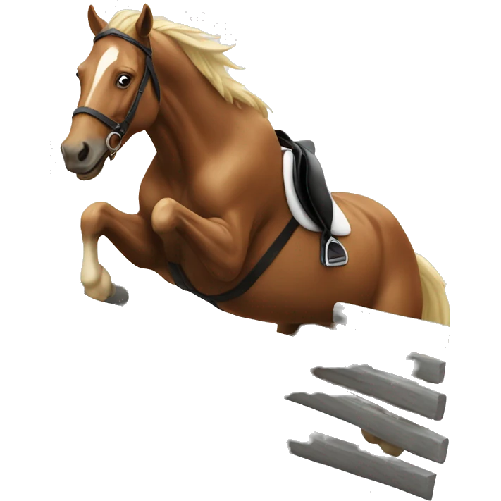 Horse jumping over a fence emoji