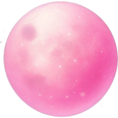 Pink Moon glitter around and stars and clouds foggy emoji