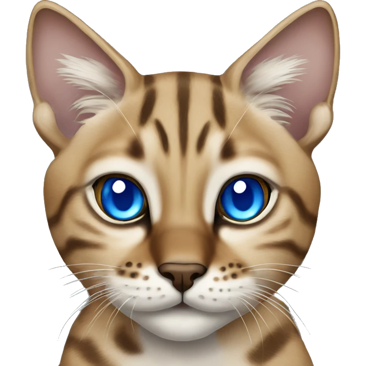 Lynx Bengal cat with Blue eyes standing emoji