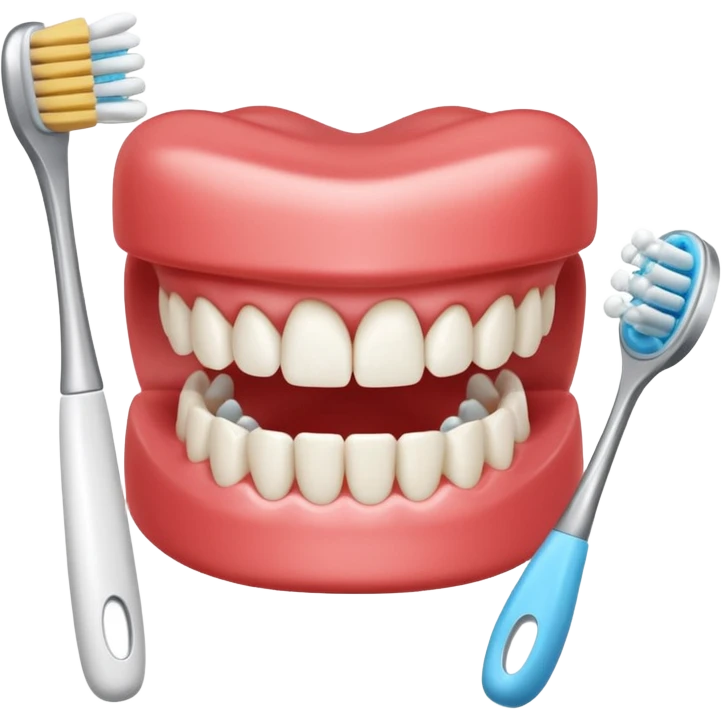 Denture teeth brush emoji