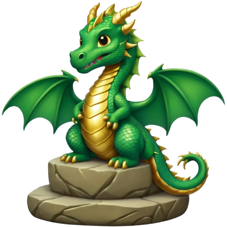 A cute dragon sitting on a throne emoji