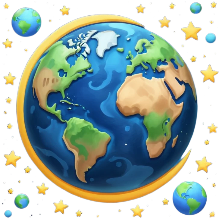 earth and the moon add stars make it less reallistic emoji