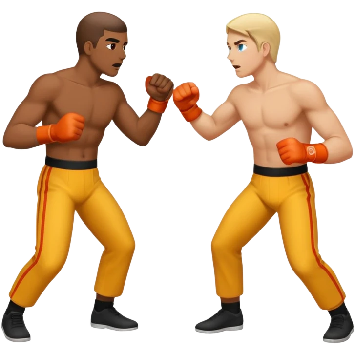 two people in a heated brawl, motion lines emoji