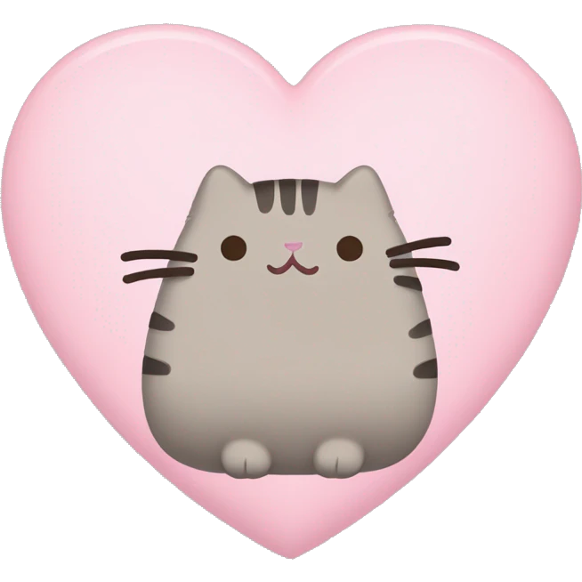 pusheen light pink heart emoji