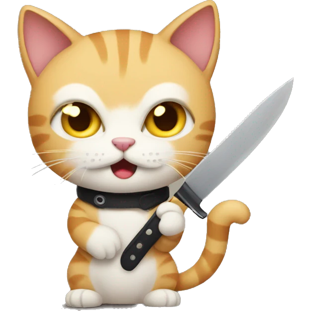 cat with a knife emoji