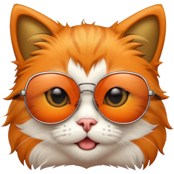 cat wearing sunglasses, simple and expressive emoji