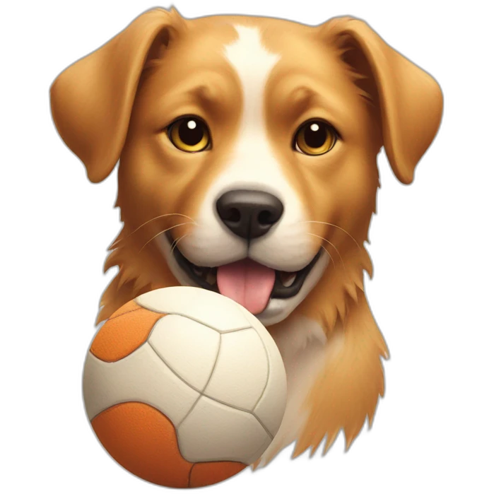 Cat and dog playing with ball emoji