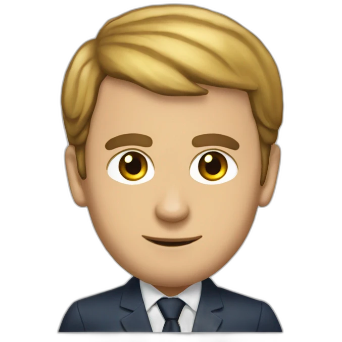 Macron sur un chat emoji
