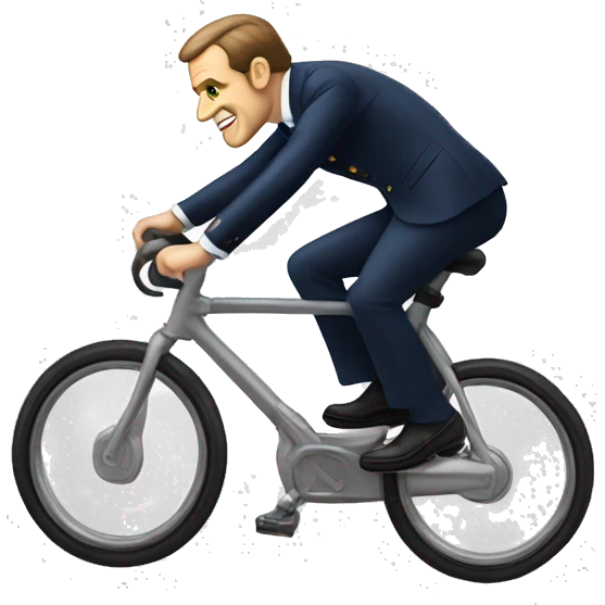 Macron sur un vélo  emoji
