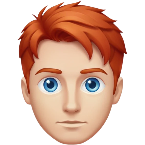 red headed blue eyed man emoji