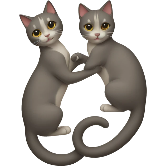 Two cats and their tails making a heart emoji