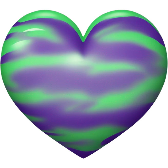 purple and green heart emoji