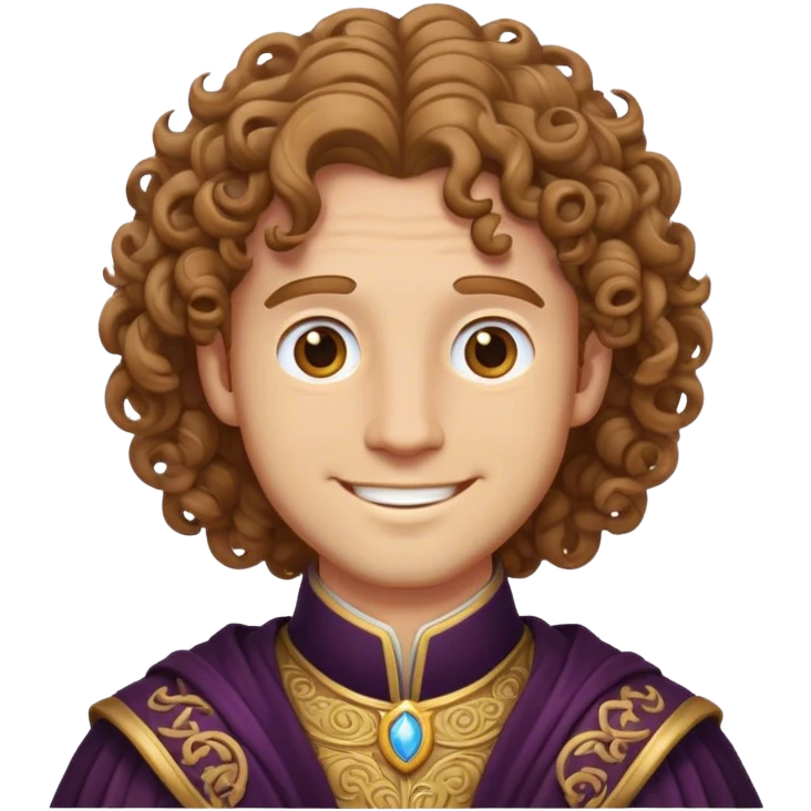 lord with curly light brown hair and friendly smile emoji